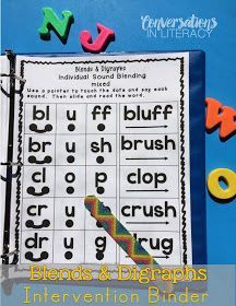 Great intervention resource! Blends and Digraphs Intervention Binder$ for RTI Reading Mastery, Rti Interventions, Decoding Strategies, Wilson Reading, Literacy Specialist, Sight Word Fun, Alternative Seating, Blends And Digraphs, Blending Sounds