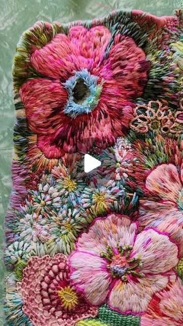 Fleur Woods Art, Indian Inspired Art, Woods Embroidery, Freeform Embroidery, Art Fibres Textiles, Sew Embroidery, Fibre Artist, Floral Stitching, Textile Embroidery