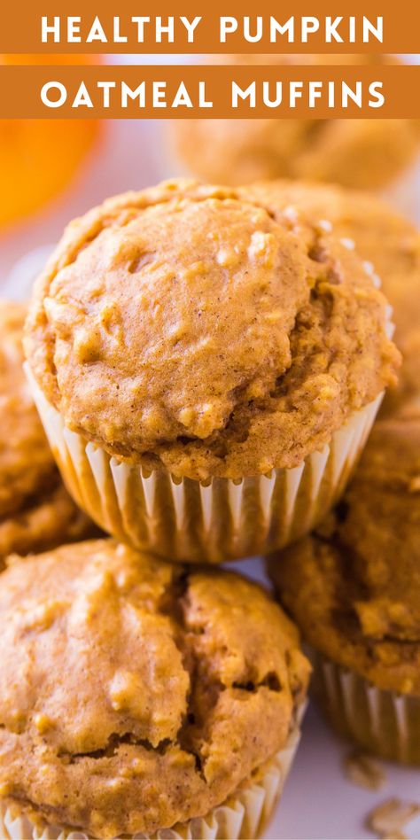 Healthy Pumpkin Oatmeal Muffins, Easy Healthy Muffins, Pumpkin Oatmeal Muffins, Best Pumpkin Muffins, Pumpkin Muffins Easy, Muffins Easy, Pumpkin Muffin Recipes, Pumpkin Chocolate Chip Muffins, Homemade Muffins