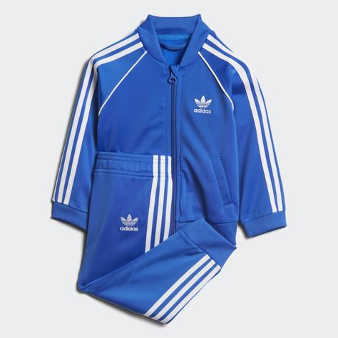 SST Track Suit Blue CE1980 Ensemble Adidas, Boys Tracksuits, Adidas Tracksuit, Tricot Fabric, Adidas Track Suit, Adidas Original, Adidas Kids, Adidas Outfit, Track Suit