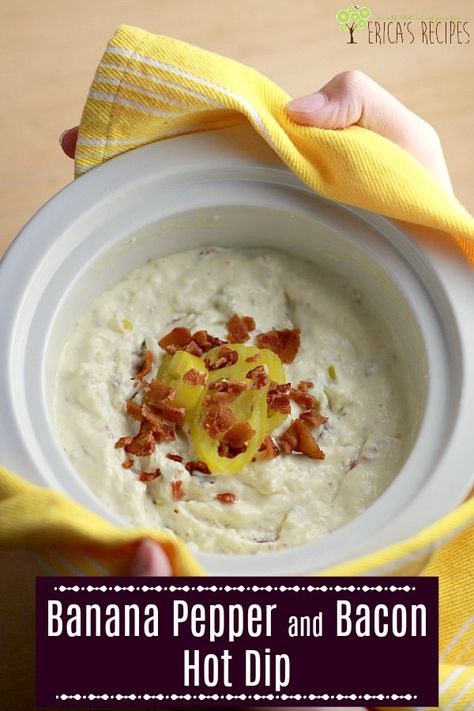 Banana Pepper Dip Crockpot, Banana Pepper Dip Recipe, Triple Crockpot Ideas, Triple Crockpot, Banana Pepper Dip, Creamy Cheese Dip, Warm Dips, Crockpot Dips, Pepper Dip Recipe