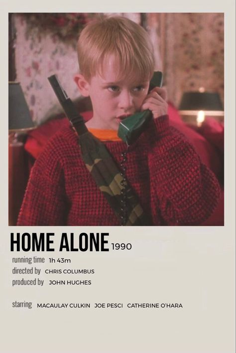 polaroid minimal movie poster for home alone Kevin Home Alone, Home Alone 1, Home Alone 1990, Fireplace Tv Wall Decor, Home Alone Movie, Home Alone Christmas, Chris Columbus, Room 2023, Iconic Movie Posters