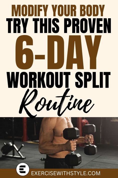 Feel the struggle of a 6-day workout routine? We understand. Discover the best split for your fitness goals with our in-depth guide. From muscle group focus to optimizing your training week, we've got the insights you need. 🤔💡 #FitnessWisdom #WorkoutStruggles Six Day Split Workout, 3 Days A Week Workout Plan Gym Weight Training, Super Sets Workout For Men, Weekly Muscle Group Workout Schedule, 6 Day Split Workout Routine For Women, 6 Day Workout Split Routine, Muscle Group Workout Schedule, Weight Training Workouts For Men, 6 Day Workout Split Women