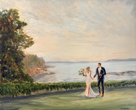 ✨Just married! ✨ This painting captures the moment as they begin their new life together- the first steps they take as husband and wife, at the beautiful oceanfront Misselwood Manor. (20” x24” acrylic on canvas, painted live. Swipe to see the progression!) @jo_shea4 The amazing wedding professionals: Venue: @misselwoodevnts Photo & video: @jillmacphotography & @emilyteresaphotography DJ: @levitateweddings Hair: @hairbypaige725 Makeup: @jacquelynsabella Florist: @naturesdesignflower... Live Painting Wedding, Wedding Artist, Live Wedding Painting, Wedding Painter, Art Account, Wedding Painting, Massachusetts Wedding, Something Blue Wedding, Live Painting