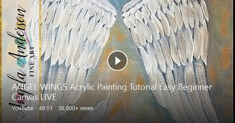 Learn how to paint simple ANGEL WINGS in this easy beginner acrylic painting lesson by Angela Anderson. This is a free full-length LIVE painting tutorial. Easy and fun for home paint parties, schools, church or community events (NON COMMERCIAL). Materials Used: 12" x 16" Canvas Panel: http://amzn.to/2cOn8QT Heavy Body Acrylic Paints: http://goo ... Wings Acrylic Painting, Simple Angel Wings, Beginner Acrylic Painting, Angel Wings Painting, Angela Anderson, Painting Lesson, Home Paint, Paint Parties, Acrylic Painting Lessons