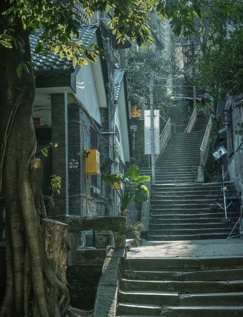 Aesthetic Stairs, Shanghai Aesthetic, China Aesthetic, Shanghai Travel, China Street, Chongqing China, Chinese Aesthetic, Chongqing, Dream City