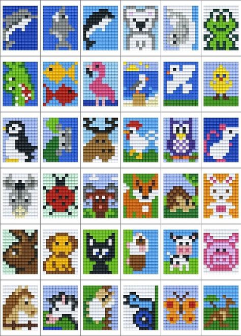 Templat Kotak, Diamond Dotz, Tiny Cross Stitch, Diy Perler Bead Crafts, Pixel Crochet, Pola Kristik, Cross Stitch Bird, Mini Cross Stitch, Pixel Pattern