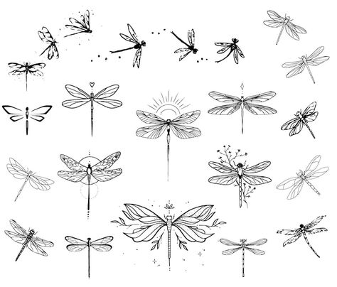 Dragonfly Svg Dragonfly Bundle Dragonfly Clipart - Etsy Dragonfly Svg, Dragonfly Clipart, Small Dragonfly Tattoo, Dragonfly Tattoo Design, Dragonfly Tattoo, Modern Tattoos, Dainty Tattoos, Dream Tattoos, Tattoo Set