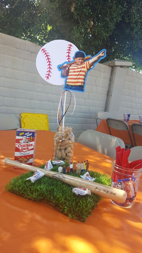 The Sandlot birthday Centerpieces The Sandlot Birthday Cake, Sandlot Decorations, Sandlot Theme Party, Sandlot Birthday Party Decorations, Sandlot Centerpieces, Sandlot Party Ideas, The Sandlot Party, Sandlot Birthday Party Ideas, Sandlot Themed Birthday Party