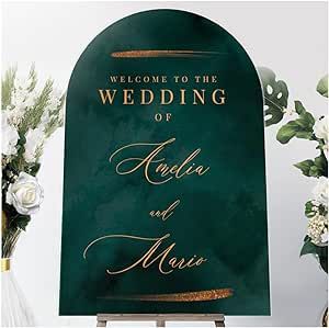 Personalized Emerald Green Welcome Sign - Custom Elegant Wedding Welcome Sign - Welcome Decoration Perfect For Your Beautiful Wedding Celebration (Acrylic) Green Wedding Decorations, Wedding Entrance Sign, Green Themed Wedding, Emerald Green Weddings, Unplugged Wedding, Personalized Wedding Sign, Entrance Sign, Wedding Entrance, Memorial Signs