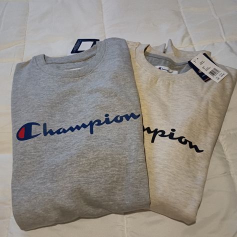 Champion 2xlt Color Oathe And Oxfgy Tan And Grey Nwt Price For Both $40 Measurements In Pictures Both Shirts Have The Same Measurements Champion Hoodie Outfit Aesthetic, Champion Sweatshirt Aesthetic, Champion Hoodie Aesthetic, Champion Hoodie Outfit, Hoodie Outfit Aesthetic, Pink Champion Hoodie, Grey Champion Sweatshirt, Grey Champion Hoodie, Hoodies Aesthetic