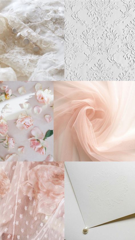 🤍💌💕🌷🩰 Pink Mood Board, Blush Pink, Mood Board, Blush, Lace, Pink