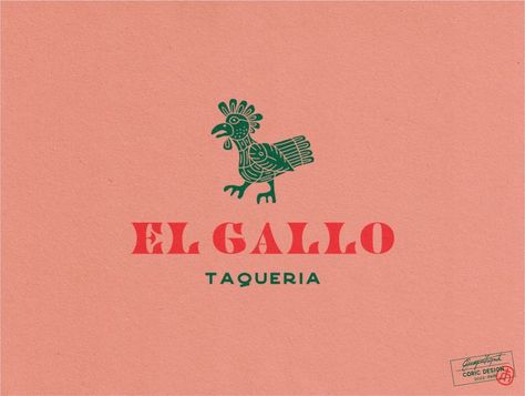 Rooster in Aztec Art Style Taqueria Design, Wordmark Logo Typography, Restaurant Branding Identity, Resturant Logo, Mexican Graphic Design, Mexican Restaurant Design, Mexican Flag, Food Logo Design, Restaurant Logo