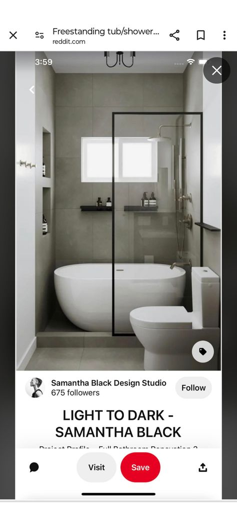 Soak Tub With Shower Head, Soaking Tub In Shower Area, Soaker Tub Small Bathroom, Free Standing Tub Shower Combo, Freestanding Tub Shower Combo, Soaker Tub Shower Combo, Bad Inspo, Shower Bath Combo, Small Bathroom With Tub