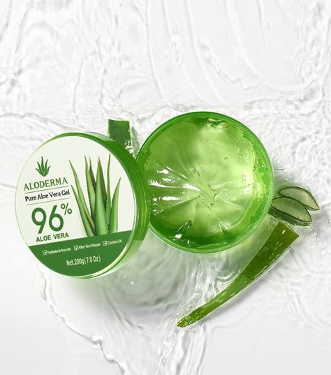 Aloderma Organic Pure Aloe Vera Gel Made with 96% USDA Organic Aloe Vera within 12 Hours of Harvest - Aloe Vera Moisturizer for Face, Scalp, Hair - Aloe Vera Gel for Skin and Sunburn Relief - 7oz Aloe Vera Gel For Face, Aloe Vera For Sunburn, Aloe Vera Moisturizer, Hair Hydration, Organic Aloe Vera Gel, Natural Remedies For Migraines, Pure Aloe Vera Gel, Fresh Aloe Vera, Dry Skin Remedies