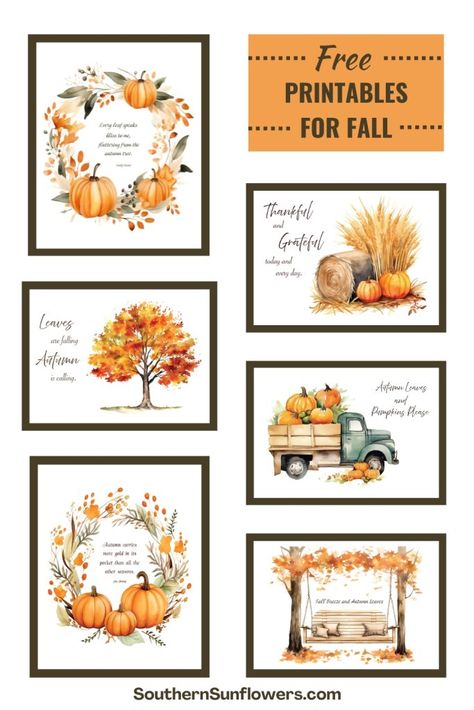 Fall Printables Free Autumn, Free Printable Fall Wall Art, Fall Printables Free, Thanksgiving Wall Art, Free Fall Printables, Free Thanksgiving Printables, Christian Fall, Fall Vignettes, Free Vintage Printables