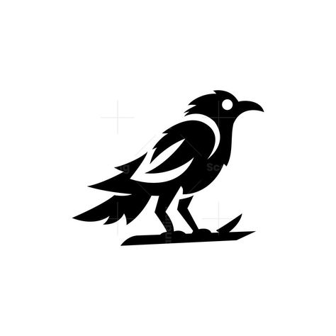 Crow Logo. Minimal clean and unique stylized Crow Logo design. Crow Logo, Crows Drawing, Bookplate Design, Logo Portfolio, Raven Logo, Logo Personal, Wood Art Diy, Crow Tattoo, Logo Minimal