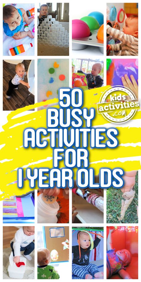 Baby Activities 1 Year, Activities For One Year Olds, Fun Learning Activities, Maluchy Montessori, 1 Year Baby, Busy Activities, Aktiviti Kanak-kanak, Baby Play Activities, Baby Learning Activities