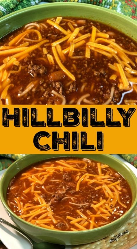 Hillbilly Chili - Made 2 Ways Will Warm You Up! - Chef Alli Hillbilly Chili, Chili Spaghetti Recipe, Chili Spaghetti, Easy Homemade Chili, Bowl Of Chili, Best Chili Recipe, Chili Recipe Crockpot, Chili Soup, Chilli Recipes