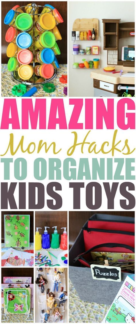 Ditch the overwhelming clutter and mess of your kids toys. Check out these amazing mom hacks that will organize your child's toys & crafts in a snap. Kids Toy Organization, Storage Kids Room, Organisation Hacks, Playroom Organization, Kids Room Organization, Mom Diy, Organization Kids, Baby Diy, Toy Rooms