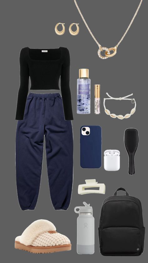 blue sweats, cute, cute outfit, outfit, clothes, clothes inspiration, outfit inspiration, outfit inspo, winter outfit, winter, summer, summer outfit Comfy Winter Outfits For School, Cute Fits Aesthetic, 7th Grade Outfits, Outfits To Wear To School, Outfit Inspo Winter, Comfy Outfits Winter, Winter Outfits For School, Comfy Outfit, Trendy Outfits For Teens