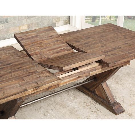 Gracie Oaks Weesner Butterfly Leaf Dining Table & Reviews | Wayfair Butterfly Leaf Table, Dining Table With Leaf, Expandable Dining Table, Trestle Dining Tables, Farmhouse Dining Table, Bottle Storage, Small Dining, Leaf Table, Farmhouse Table