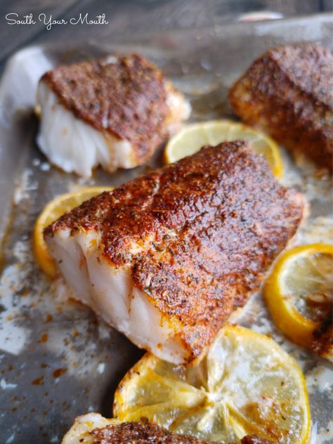 Blackened Haddock Recipes, Baked Blackened Cod, Cleanse Foods, Cod Fish Recipes Baked, How To Cook Cod, Blackened Cod, Blackened Redfish, Crab Sauce, Blackening Seasoning