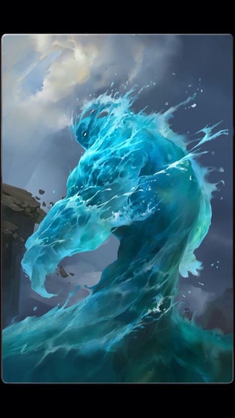 Science Art Drawings, Water Elemental, Concept Art Books, Akuma No Mi, Evelynn League Of Legends, Beast Creature, Water Spirit, Monster Characters, Splash Art