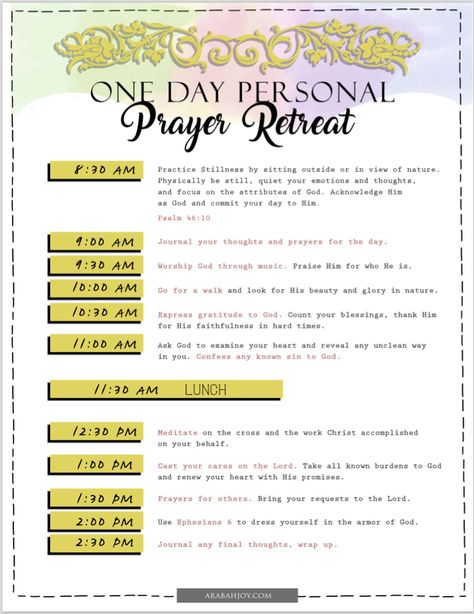 Grab this FREE Printable and plan your own One-Day Personal Prayer Retreat! Goddess Retreat, Womens Retreat Themes, Retreat Activities, Retreat Themes, Prayer Jar, Christian Retreat, Christian Women's Ministry, Prayer Stations, Retreat Ideas