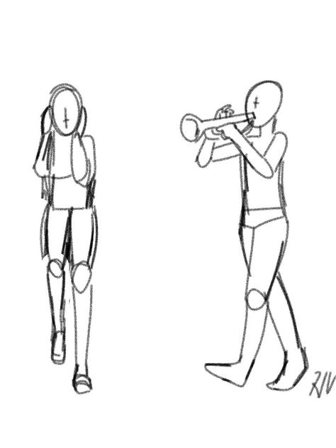 Trumpet Pose Reference, Playing Trumpet Pose, Playing Flute Pose Reference Drawing, Musician Drawing Reference, Senior Assassin, Trumpet Drawing, Squad Templates, Musician Drawing, Oc Things