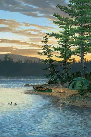 Camp Site, Scenery Paintings, Camping Art, Summer Sunset, Outdoor Art, Wildlife Art, Fantasy Landscape, Watercolor Landscape, Painting Projects