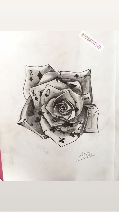 Retro-Inspired Tattoo Sketches Rose Made Of Cards Tattoo, Tattoo Ideas Ace Of Spades, Cute Western Best Friend Tattoos, Knee Tattoo Sketch, Rip Flower Tattoos, Emo Cowgirl Tattoo, Fill In Tattoos Sleeve, Arizona Tattoo Sleeve, Minecraft Tatoos Ideas