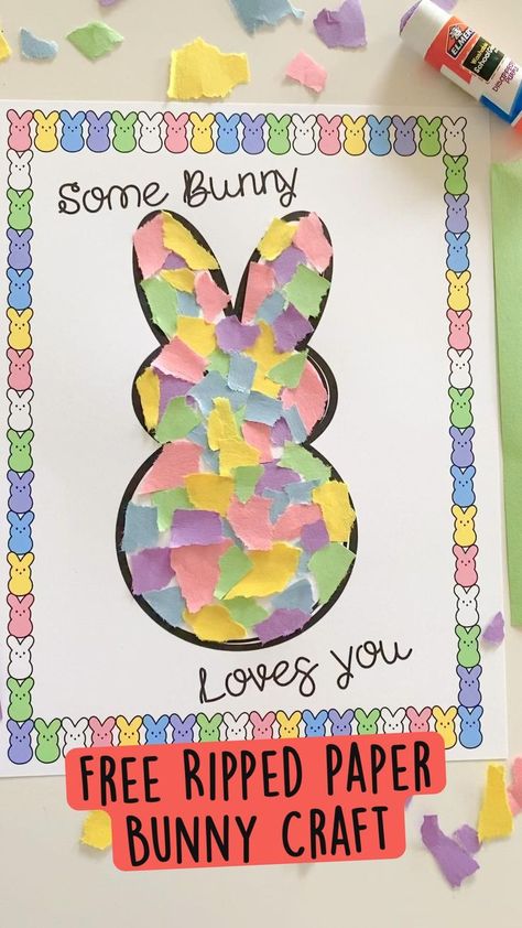 Preschool Crafts Easter, Paper Bunny Craft, Easter Lessons, Easter Crafts Preschool, March Crafts, Bunny Craft, April Crafts, Paper Bunny, Easter Arts And Crafts