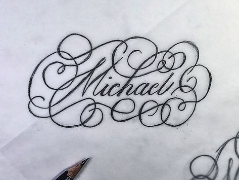 Michael by Michael Moodie Michael In Cursive, M Drawing Letter, Michael Name, Chicano Lettering, Different Font Styles, Chicano Drawings, Michael Love, Drawing Letters, Golf 2