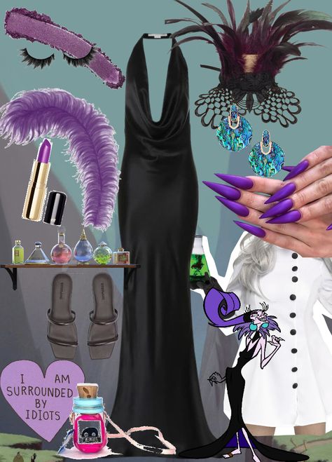 Yzma outfit ideas | #disney #disneycharacter #disneyvillain #yzma Yzma Halloween Costume, Yzma Costume Diy, Kronk And Yzma Costume, Yzma Makeup, Yzma Cosplay, Yzma Costume, Yzma Disney, Purple Stiletto Nails, Outfit Ideas Disney