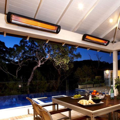 Bromic Heating Tungsten Smart-Heat 56-Inch 6000W Dual Element 240V Electric Infrared Patio Heater - Black - BH0420033 Bromic Tungsten 6000W Smart-Heat Infrared Electric Patio Heater - Residential Heater Covers, Industrial Design Style, Heater Cover, Radiant Heaters, Minimal Lighting, Outdoor Heaters, Electric Heater, Pergola Plans, Outdoor Heating