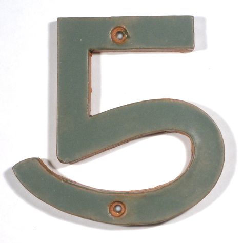 Ceramic Chinn makes Individual Arts & Crafts inspired number tiles. Each is made in three standard sizes 4", 5", and 6" house numbers! Using an Arts & Crafts font Alex creates stand-alone cutout tiles that allow you to hang them in small spaces but with high visibility. With 12 colors to choose from. Frost-hardy terra cotta is used for all exterior work.All of our house numbers come with holes for hanging unless otherwise specified.As the beauty of these creations is in their handmade character, Dark Green Art, Out House, Number Tiles, Ceramic House Numbers, Pottery Houses, Ceramic Houses, Humble Abode, Green Art, Tile Samples