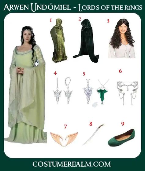 Lotr Arwen Costume, Lotr Women Costume, Lord Of The Rings Costume Ideas, Arwen Lord Of The Rings Costume, Arwen Halloween Costume, Arwen Costume Diy, Arwen Outfit, Lotr Halloween Costumes, Lotr Elf Costume