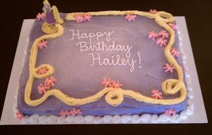 Rapunzel Cake, Tangled Birthday Party, Sheet Cake Designs, Rapunzel Birthday Party, Tangled Birthday, Rapunzel Party, Tangled Party, Vintage Cakes, Disney Cakes