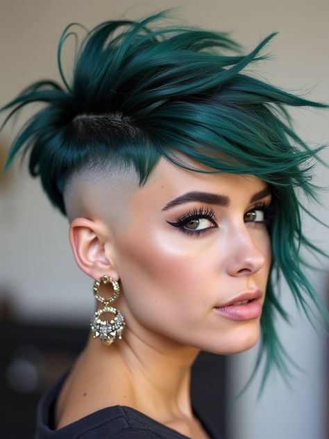 Mohawks For Women, Short Mohawk Hairstyles For Women, Shaved Haircuts For Women, Punk Haircuts For Women, Long Hair Mohawk, Punk Haircuts, Pixie Mohawk, Short Hair Mohawk, Punk Haircut