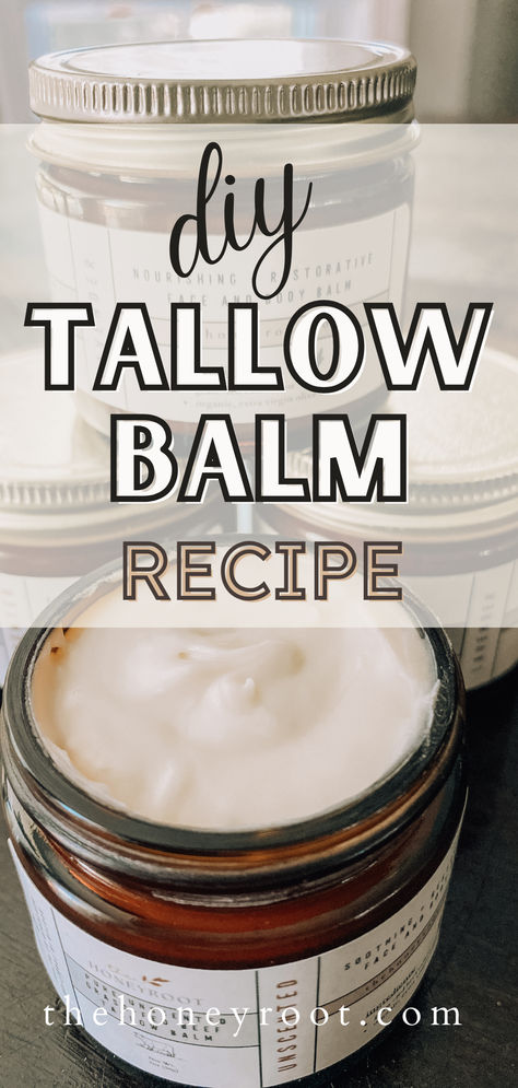 tallow balm Beef Tallow Balm Recipe, Beef Tallow Recipes For Skin, Homemade Tallow Balm, Tallow Honey Balm Recipe, Diy Whipped Tallow, Whipped Beef Tallow Face Cream, How To Make Tallow Balm, Recipes Using Beef Tallow, Whipped Tallow Face Cream