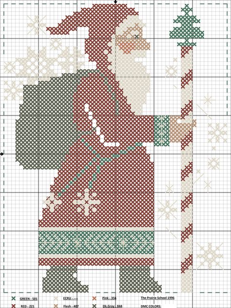 The Prairie Schooler santa 1996 Free Santa Cross Stitch Patterns, Prairie Schooler Santas Charts Patterns, Santa Cross Stitch Patterns, Prairie Schooler Cross Stitch Charts, Prairie Schooler Santa, Cross Stitch Santa, Cross Stitch Projects Ideas, Santa Cross Stitch, Prairie School