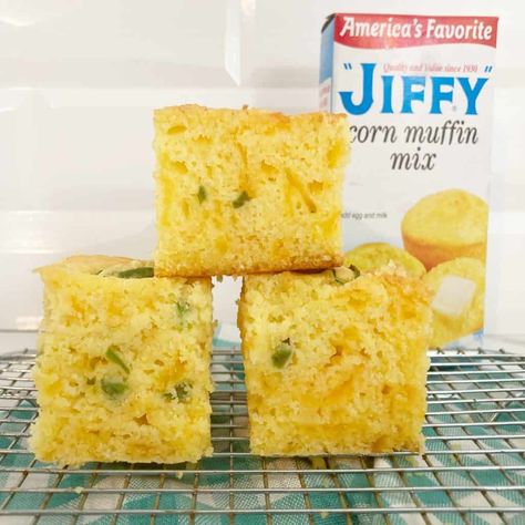 The Best Jiffy Jalapeño Cornbread  - Savvy Homebody Jalepeno Cornbread Jiffy, Jiffy Jalapeno Cornbread Recipes, Jalapeno Cornbread Jiffy, Cornbread Jiffy, Cornbread Muffins Jiffy, Creamed Corn Cornbread, Jiffy Recipes, Jiffy Cornbread Recipes, Pan Cornbread