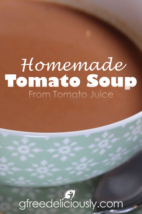 A delicious homemade creamy tomato soup made from tomato juice, baking soda, a little butter, some milk, and a little salt and pepper. Homade Tomato Soup, Homemade Creamy Tomato Soup, Homemade Tomato Juice, Recipe Using Tomatoes, Tomato Juice Recipes, Easy Tomato Soup Recipe, Tomato Bisque Soup, Canned Tomato Juice, Homemade Tomato Soup Recipe