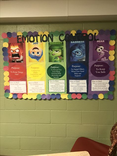 RA Inside Out bulletin board Inside Out Bulletin Board, Disney Themed Classroom, Inside Out Emotions, Ra Bulletin Boards, Disney Classroom, Classroom Board, School Social Work, Bulletin Board Ideas, Mindy Kaling