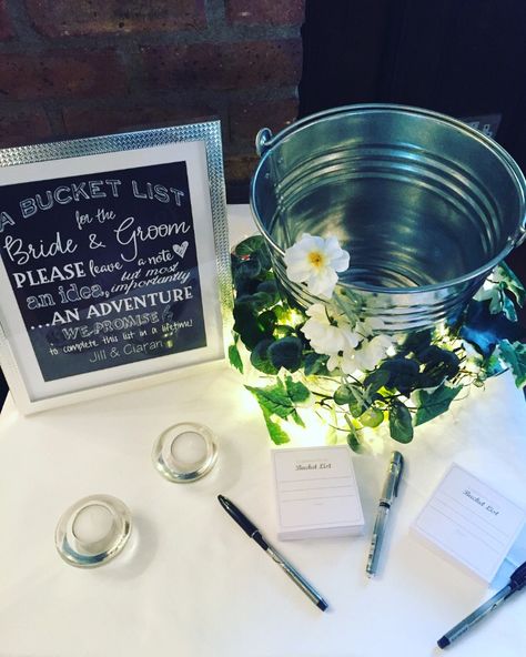 Amazing Wedding Bucket List idea from today's wedding at the Castle Bucket List Retirement Party, Bucket List Wedding Ideas, Bucket List Wedding, Wedding Bucket List, Wedding Bucket, Crystals Wedding, Bucket List Ideas, Outdoor Wedding Decorations, List Ideas