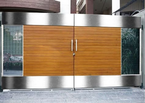 The best gate design ideas that you can copy right now in your home 52 Simple Gate Designs, Gates Modern, दरवाजा डिजाइन, Iron Main Gate Design, Modern Main Gate Designs, Metal Gates Design, Stainless Steel Gate, Home Gate Design, Gate Wall Design