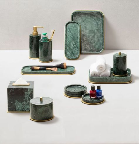 Marble Bathroom Accessories, Marble Accessories, Marble Box, Art Deco Bathroom, Marble Vase, Spa Accessories, Marble Decor, Spa Inspiration, Marble Wallpaper