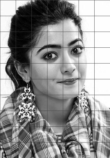 Grid line will help you to draw the portrait easily #grid #gridmethod #rashmikamandanna Refrence Pics For Portrait, Sketch With Grid Lines, Portrait With Grid Lines, Grid Pencil Drawing, Sketches Actors, Actress Sketch Pencil Drawings, Celebrity Portraits Drawing Sketch, Pencil Portrait Drawing Easy, Potret Drawing