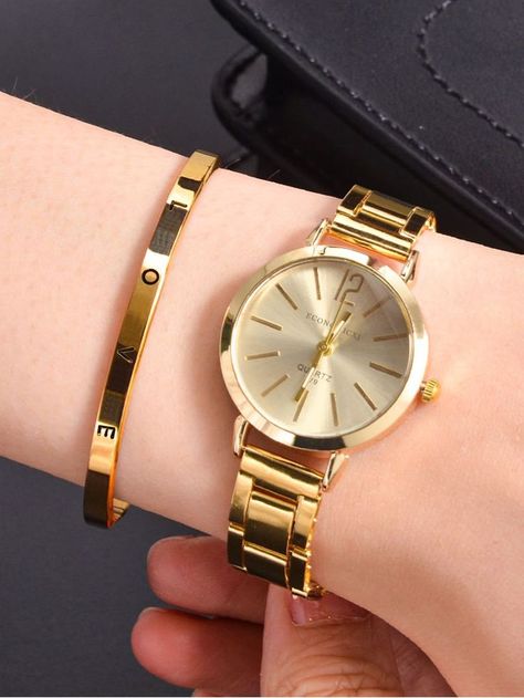 Teen Watches, Golden Watch, Diamond Watches Women, Teen Jewelry, Bracelet Love, Rhinestone Fashion, Womens Watches Luxury, Girls Watches, Engraved Bracelet